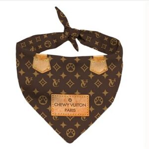 Millionaire Mutt Luxury Dog Bandana " Chewy Vuitton" Size Small NIP